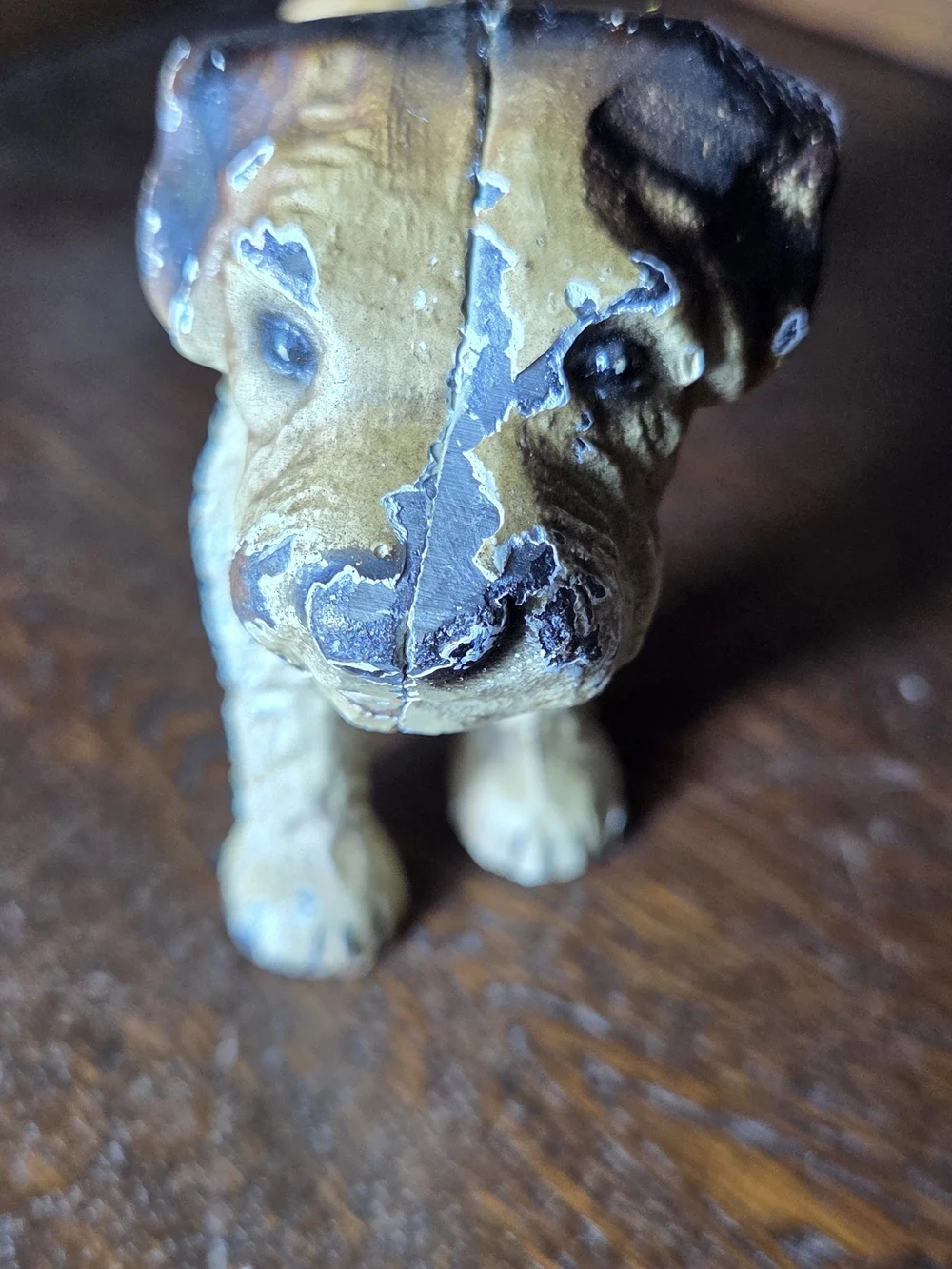 Vintage Dog Figurine with Tan, Brown and Black Coat